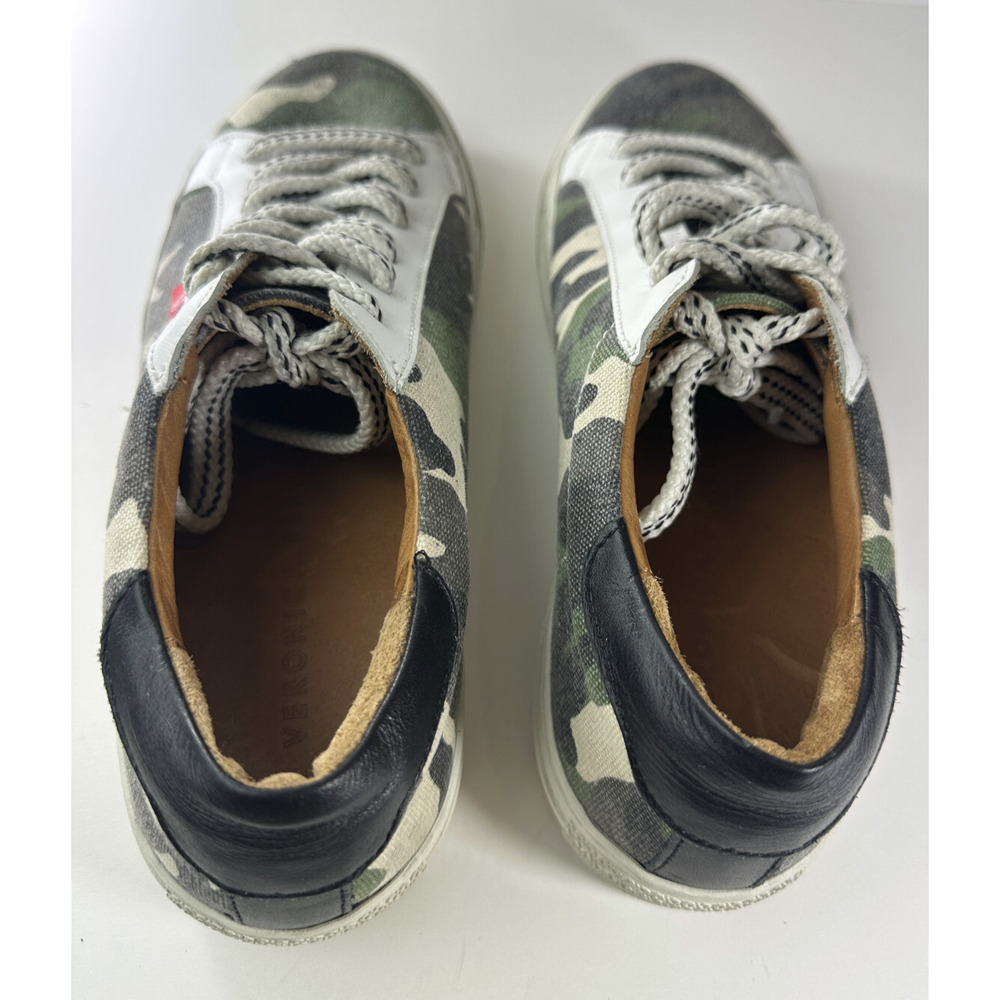Veronica Beard Sami Camo Canvas Lace-up Sneakers Leather Lining Shoes 39 US 8.5 - Picture 10 of 16
